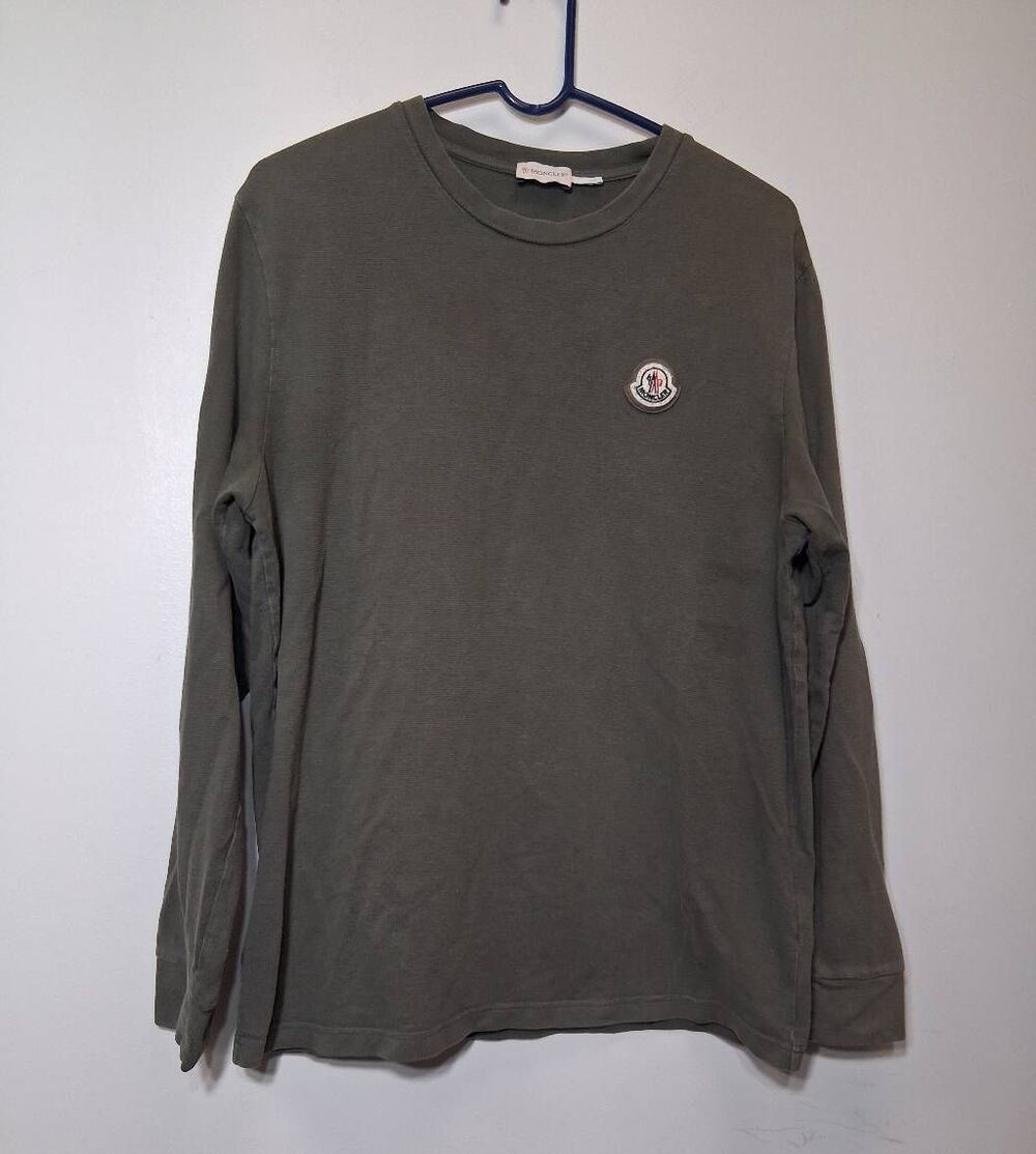 Moncler mens large gray sweatshirt cotton longsleeve crewneck